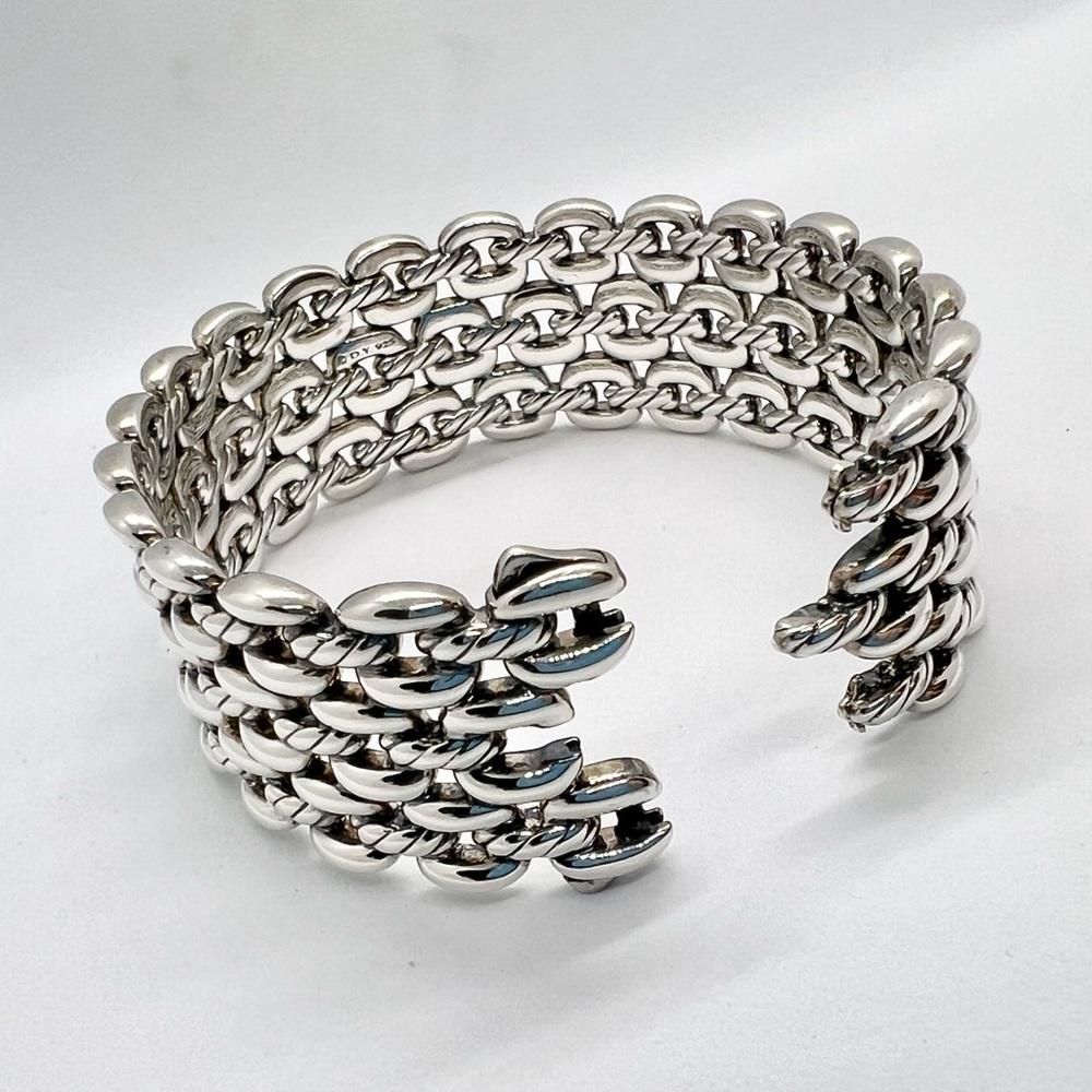 David Yurman Thoroughbred 3-Row Cuff Bracelet - Picture 9 of 16